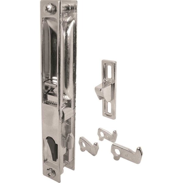 Prime-Line 6-5/8 in. Diecast, Chrome, Door Handle & Pull, Hook Style, Flush Mount, Sliding Patio Door Lock MP1045